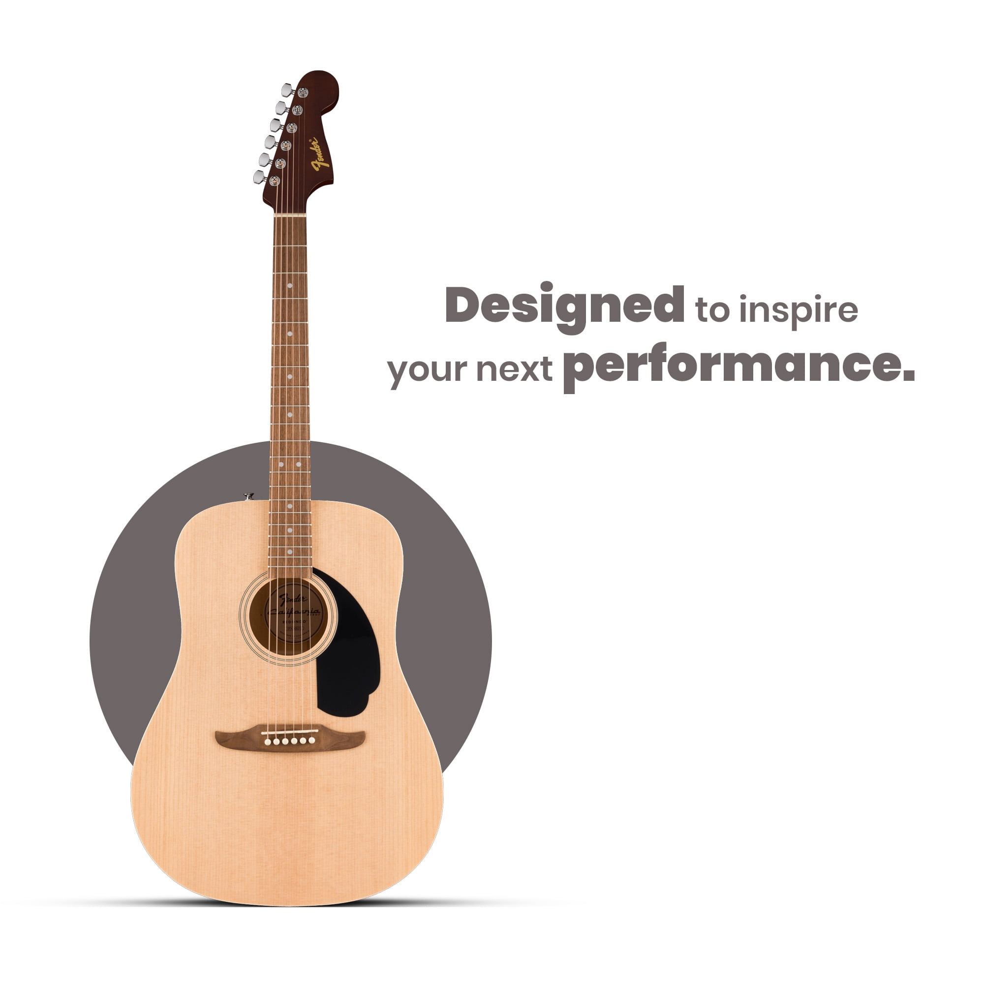 Fender Redondo Dreadnought Acoustic Guitar - Natural Bundle with Gig Bag, Strap, Strings, Picks, and Austin Bazaar Instructional Video