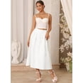 thumbnail image 3 of DARING DIVA Womne's Floral Jacquard Midi Skirt with Design Small White, 3 of 6