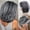 X, variant on Stylish Silver Layered Short Straight Bob Wig with Curtain Bangs - Gradient Color for Women