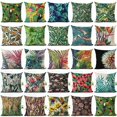 thumbnail image 2 of POINTERTECK Tropical Green Plant Leaves Flower Linen Cushion Cover Pillow Case Home Decor, 2 of 12