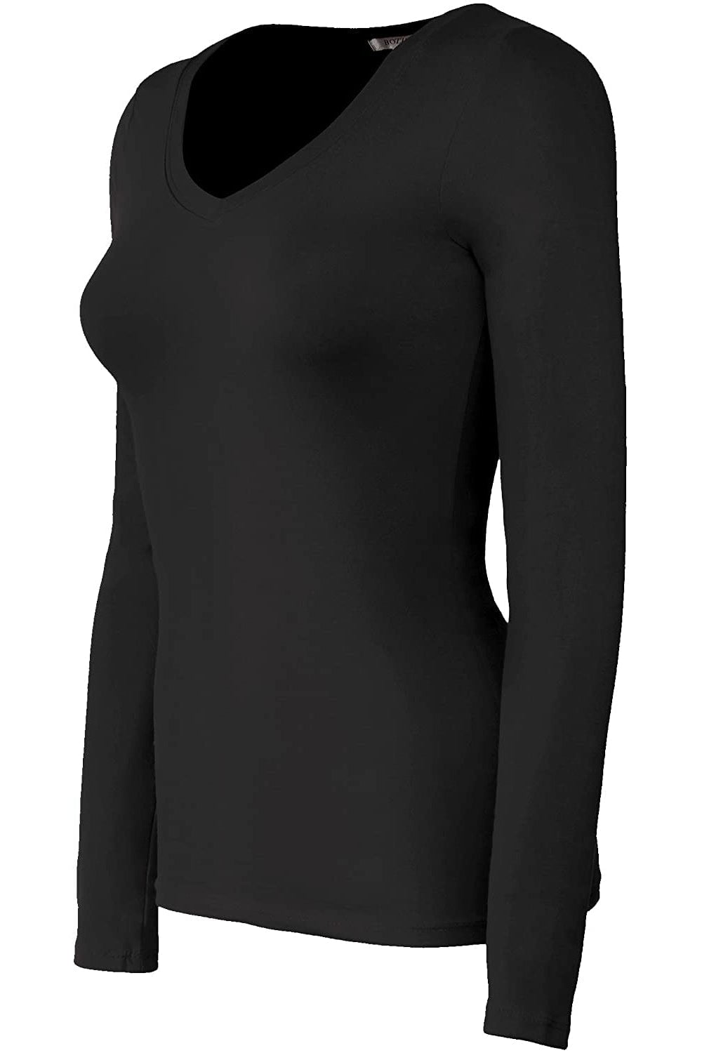 Bozzolo Women's Basic V-Neck Warm Soft Stretchy Long Sleeves T Shirt -  Walmart.com