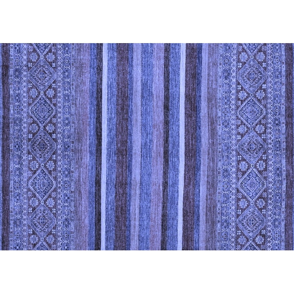 Ahgly Company Indoor Rectangle Abstract Blue Modern Area Rugs, 2' x 4'