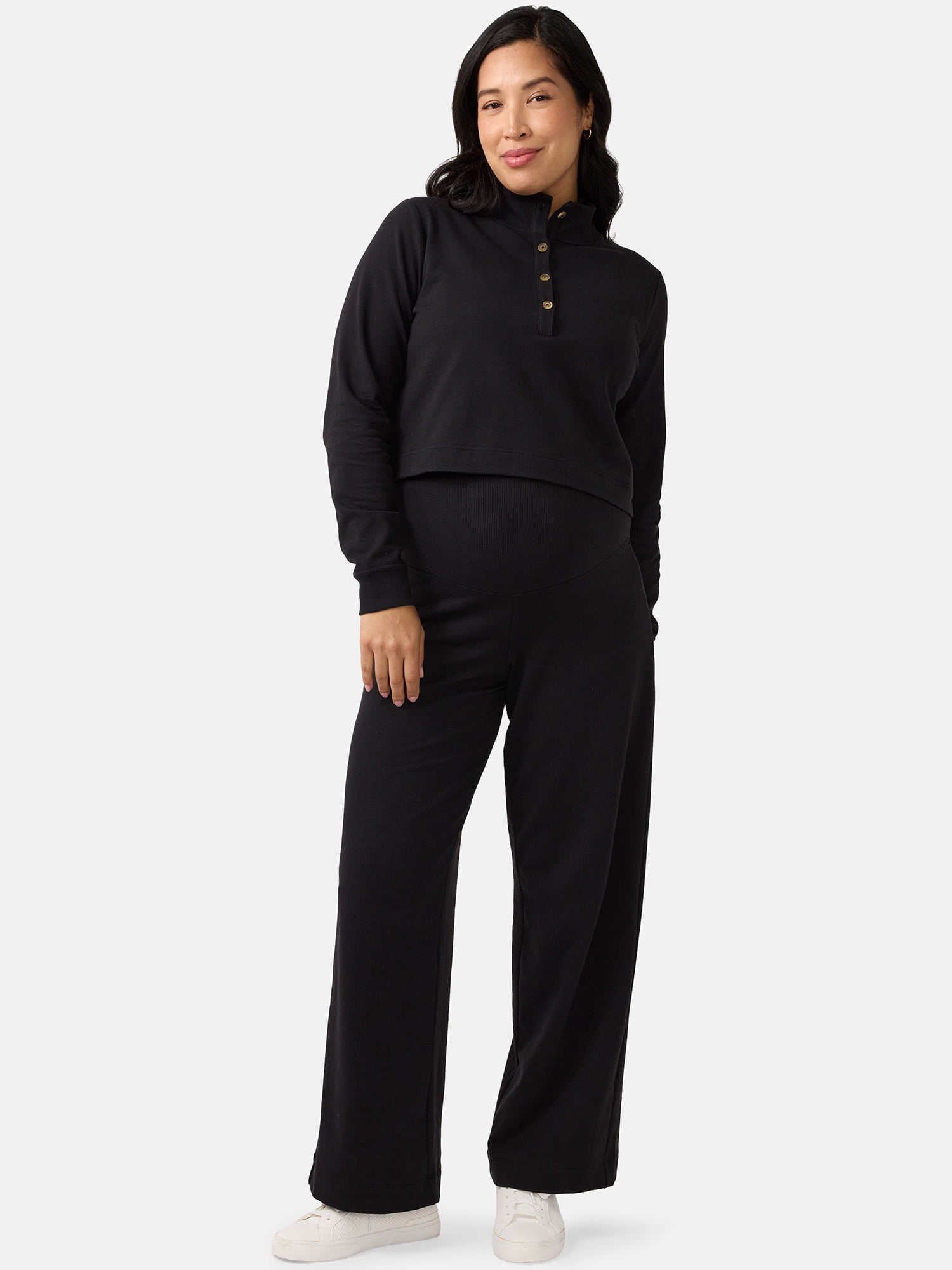 Ingrid & Isabel For Every Belly Women's Maternity Button Front Knit Top, Sizes S-XXL