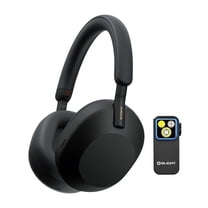 Sony WH-1000XM5 Wireless Noise Canceling Over-Ear Headphones (Black) Bundle with Rechargeable Clamp-On Light (2 Items)