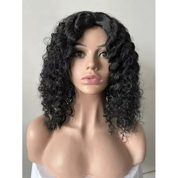 ERDOUY Wig Curly Hair Wave Medium Temperament Wig Headgear,11.8in，A89