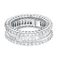 thumbnail image 2 of Luxurman 18K Unique Designer Natural Baguette Round Cut Diamond Eternity Ring (White Gold Size 6), 2 of 3