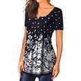 thumbnail image 2 of Camiseta de mujer con cuello en V Sonducket Floral Plisada Transpirable Lavable L, 2 of 5