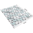 thumbnail image 4 of Light Blue Cartoon Unicorn Head Pattern Blanket,Comfortable Soft Flannel Throw Blanket,All Season,Warm Lightweight Blankets for Sofa Bed Couch Living Room Chair,60"x80", 4 of 4
