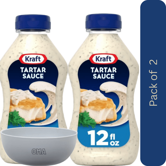 Kraft Tartar Sauce, 2 Pack (12 fl oz Each) – with Bowl by OMA