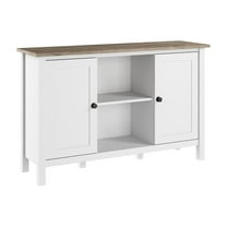Pemberly Row Accent Cabinet with Doors in Pure White and Shiplap Gray