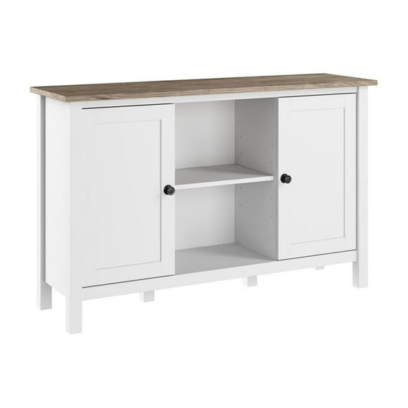 Mayfield Accent Cabinet with Doors in Pure White and Shiplap Gray