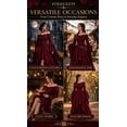 thumbnail image 4 of YOIAVAIOY Renaissance Dress Women Medieval Off Shoulder Peasant Flowy Ruffle Sleeve Maxi Wedding Guest Dresses Wine L, 4 of 6
