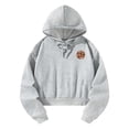 thumbnail image 2 of Sudadera con capucha para mujer, sudadera con capucha de gran tamaño para mujer, estampado marrón, sudadera gris de manga larga de moda, sudadera con SG, 2 of 8