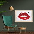 thumbnail image 2 of Lips Wall Art with Frame, Minimalistic Design of Lipstick with Upper Lip Mole Illustration, Printed Fabric Poster for Bathroom Living Room Dorms, 35" x 23", Scarlet Ruby, by Ambesonne, 2 of 2