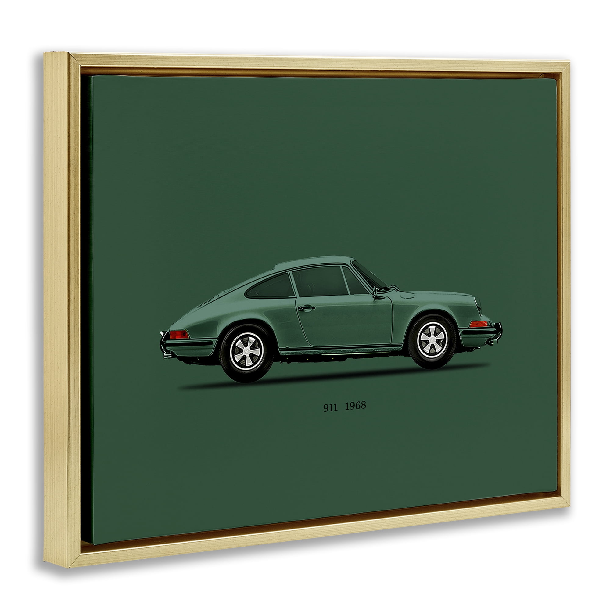 Stupell Industries Green Toned Classic Car Gold Framed Floater Canvas Wall Art, design by Mark Rogan