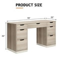 thumbnail image 5 of DreamCurship 55 inch Computer Desk with 7 Drawers, Executive Office Desk with Storage, Home Office Desk for Work Study Writing, Gray, 5 of 6