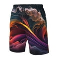 thumbnail image 4 of Cauagu Colorful Abstract Wave Motion Print Men's Swim Trunks,Hawaiian Bathing Suit Swimsuits Beach Shorts with Pockets for Men Quick Dry Swimming Board Shorts-Large, 4 of 6