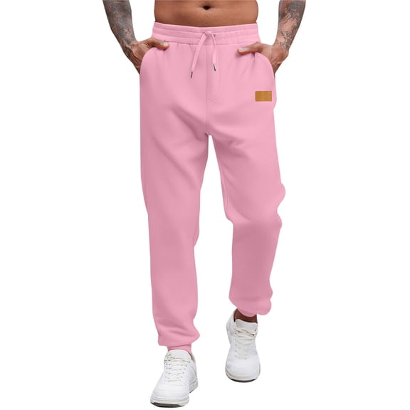 Yievot Mens Jogger Sweatpants with Pockets Cinch Bottom Pants Casual Straight Leg Drawstring Joggers Workout Gym Pants