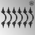 thumbnail image 2 of Renovators Supply Ornate Door Pull Handle Black Wrought Iron 10 1/2 in. Antique Vintage Rustic Spear Tip Design Door Handle Powder Coated Finish w/Screws Pack of 6, 2 of 7