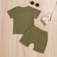 thumbnail image 4 of XUELUO Toddler Boys Casual Outfit Sets Girls Short Sleeve Patchwork Shirt Pullover Tops Shorts Outfits Clothing Streetwear, 4 of 4