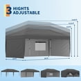 thumbnail image 4 of Gaderth 10'x20' Pop Up Canopy,Heavy Duty Outdoor Canopy Tent with 3 Sidewalls & Portable Roller Bag, Water-Resistant Easy Setup Commercial Canopy with 3 Sidewalls for Outdoor Events, 4 of 6