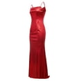 thumbnail image 5 of B91xZ Longue Robe Formelle Femmes Flutter Manches Smocked Midi Robe V Cou Robes à Plusieurs Niveaux Casual, Rouge XL, 5 of 5