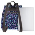 thumbnail image 3 of Easygdp Skull purple flower Mochila de Cuero para Mujeres, Bolso de Hombro, Bolsos de Mano de Moda para Trabajo y Viajes, 3 of 4