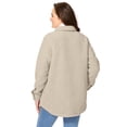 thumbnail image 2 of Woman Within Plus Size Berber Shirt Jacket Long Oversized Fuzzy Fleece Shacket, 2 of 5