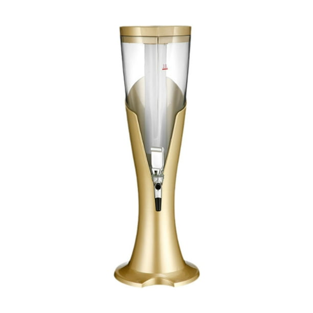 Dispensador de jugo de bebidas Beer con luz de colores, dispensador de cerveza, con grifo, dispensador de bebidas, para fiestas de juegos en , Oro