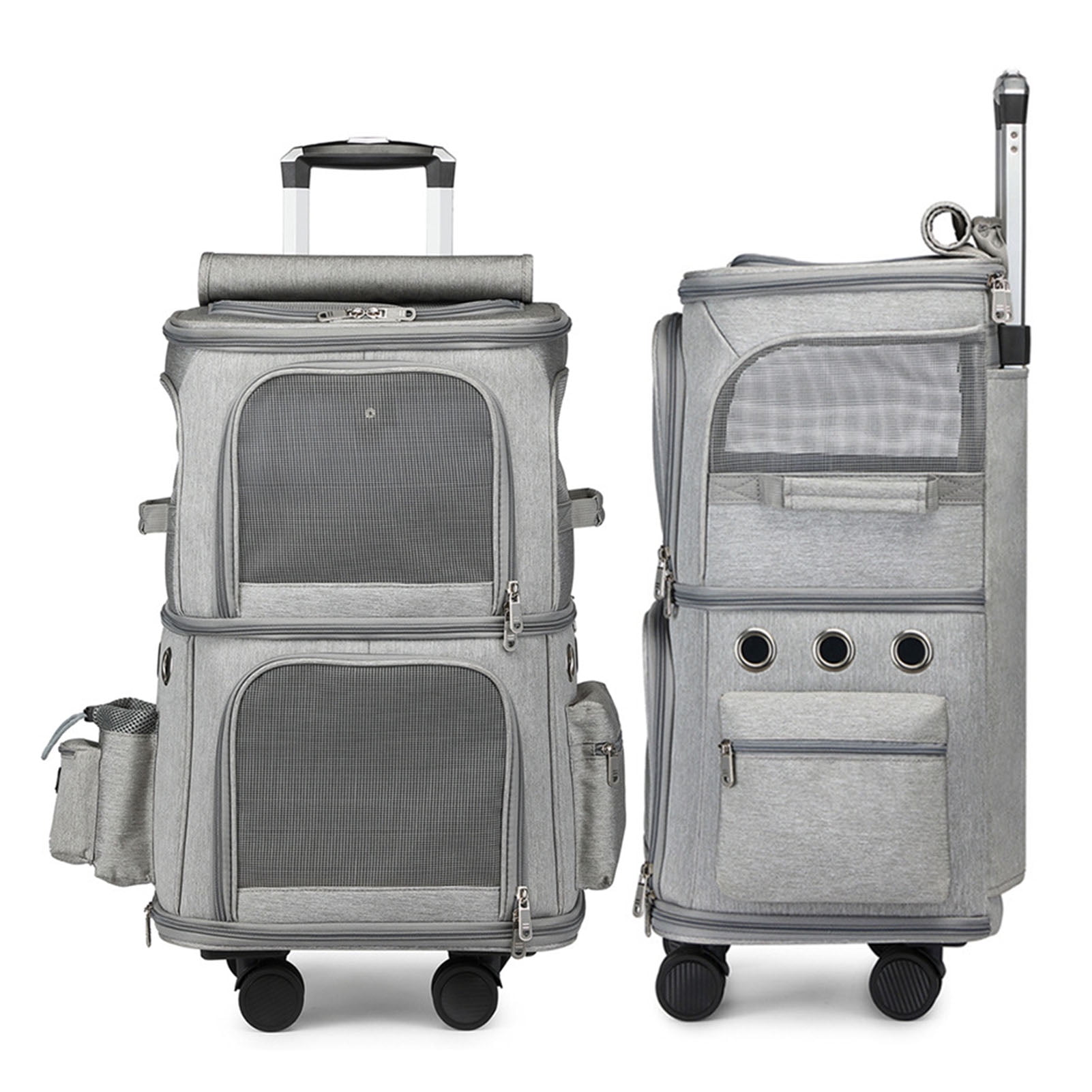 Cat Backpack Carrierfor Cats,Double Compartment Pet Carrier Pet Carrier Backpackwith Trolley Wheels Pet Rolling Carrier World-Class Design