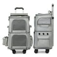 thumbnail image 3 of Double Compartment Pet Carrier Backpack With Trolley Wheels For Travel Walking, 3 of 8
