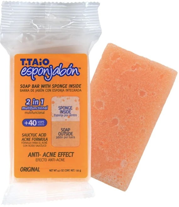 Esponjabon Salicylic Acid Soap Sponge - For Clearer Skin 2-in-1 Soap Sponge - For Face and Body - 4.2 oz