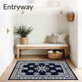 thumbnail image 3 of ODIKA 5'x7' Machine Washable Non-Slip Area Rug, Nordic Heritage Seasonal Joyful Hearth Accent High Traffic Rug, Blue, 655817, 3 of 7
