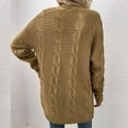 thumbnail image 4 of Trendy Cable Knit Long Cardigan for Women Solid Open Front Long Sweater Cardigan with Pockets Fall Outerwear, 4 of 5