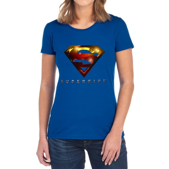 Supergirl Logo Glare Women's T Shirt, Royal, Small