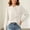 *White, variant on ClodeEU Women's Mock Neck Ruffle Front Long Sleeve Chiffon Shirt,Solid Elegant Office Dress Blouse Blue,Women's Plus L