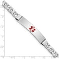 thumbnail image 4 of Sterling Silver Rhodium-Plated Medical Id Anchor Link Bracelet Made In United States xsm35-7, 4 of 5