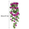thumbnail image 2 of Guirnalda de rosas artificiales, simulación de flores, vid, decoración floral, colgante de pared, plástico, flor falsa, ratán, púrpura kenally HA8441-05B, 2 of 6
