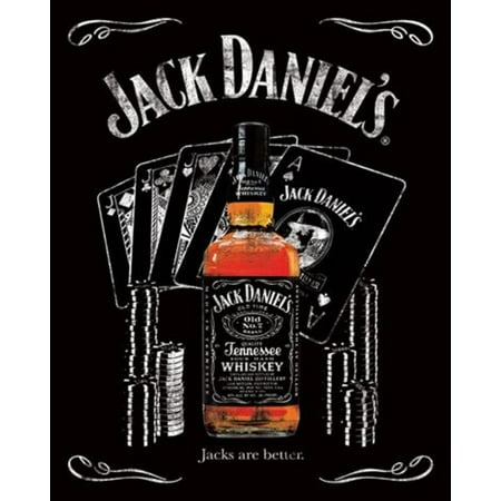 Jack Daniels Jacks Are Better Tennessee Whiskey Old No 7 Poker Cards Poster 16x20 inch