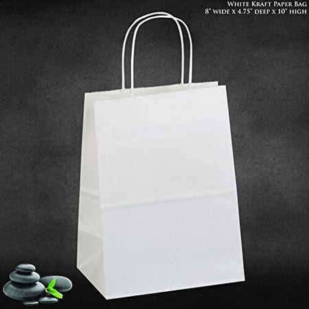 8 X4 75 X10 100 Pcs White Kraft Paper Bags Ping Mechandise Party Gift 8 X4 75 X10 100 Pcs White Kraft Paper Bags Ping Mechandise Party Gift