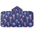 thumbnail image 5 of Yayeee Kids Hooded Towel with Hand Pockets Beach Soft Absorbent Bath Wrap 50 x 23.5 inch, Dark Blue Jellyfish Pattern, 5 of 5