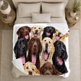 thumbnail image 5 of Happy Labrador Retrievers Group Portrait Autumn Sofa Friendly, Cozy Pet Portrait Pattern, Warm Flannel Blanket for Living Room and Bedroom, Dog Lovers Thanksgiving Gift, Pet Lover Home Decor, 5 of 9
