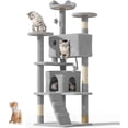 thumbnail image 2 of 60'' Cat tree Tower for Indoor Cats Large Adult,Cute/Tall Modern Cat Tree for Big Cats 20 lbs,Plush Multi-Level Cat Condo with Scratching Posts,Dangling Ball for fun play(Light Gray, 60 inch), 2 of 6