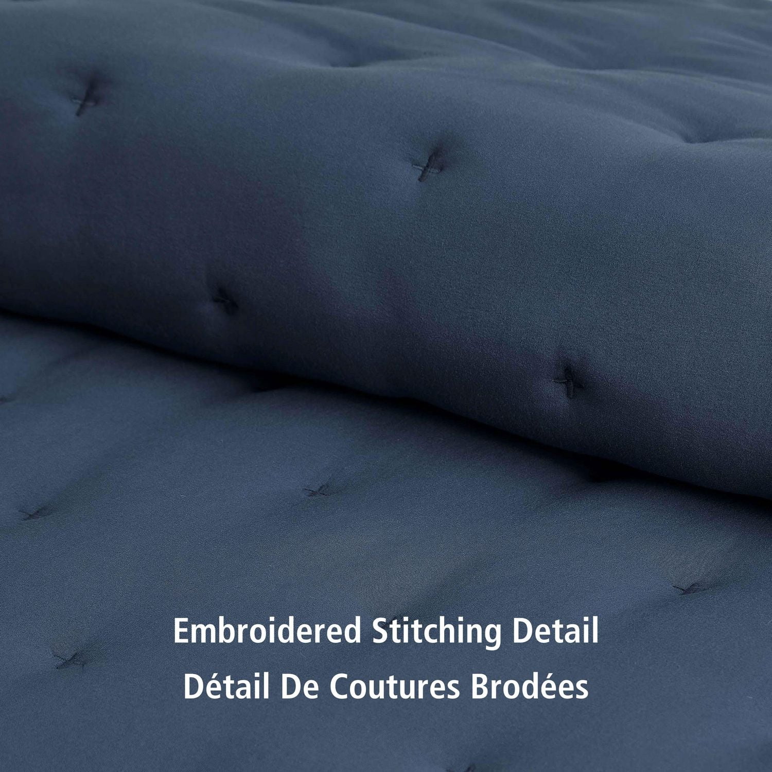 Mainstays 2-Piece Comforter Set, Washed Indigo, Twin, Twin