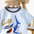 thumbnail image 5 of Povozer Toddler Kids Boy Summer Clothes Childrens Short Sleeved Cotton Set Boys T Shirts Baby Clothes Girls Shorts Infant Clothes,Size 6-9 Months,Light Blue, 5 of 6