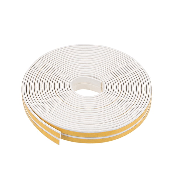 Cinta de espuma adhesiva para aislamiento de clima Unique Bargains 2 piezas blanca 9mm (ancho) x 2mm (grosor) x 5m (largo)