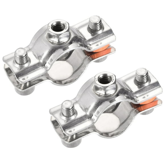 Unique Bargains 304 Stainless Steel Wall Ceiling Mount Pipe Supports for 25-28mm Pipe 2 Pack