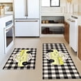 thumbnail image 4 of Buffalo Plaid Lemon Kitchen Rugs and Mats Set 2 Pieces,Spring Summer Kitchen Rug Non Slip Absorbent Mats for Sink Waterproof Runner Rug for Laundry room17 x24 + 17"x48", 4 of 5