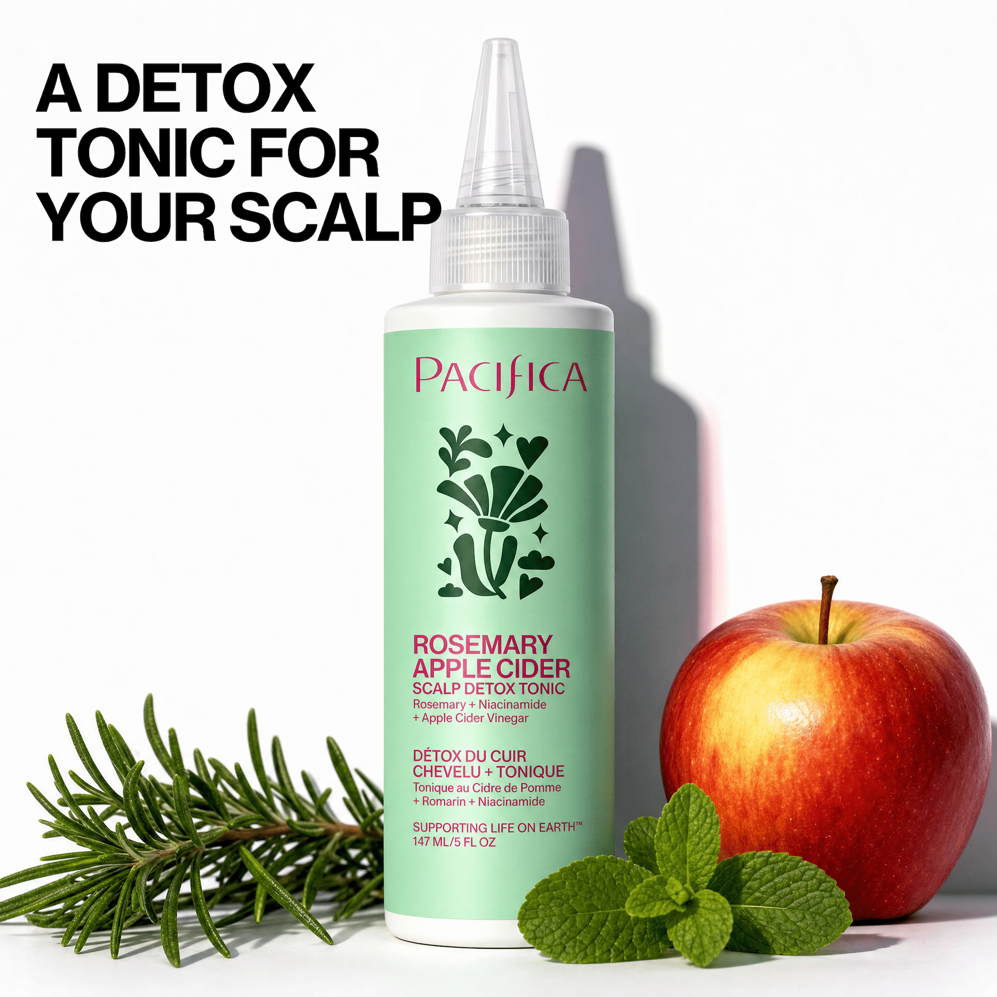 Pacifica Scalp Detox Tonic – Scalp Exfoliator with Glycolic & Salicylic Acid for Clarifying Build Up & Purifying – Infused with Rosemary to Support an Itchy, Dry Scalp – Vegan & Cruelty-Free, 5 fl oz