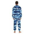 thumbnail image 7 of Blue Ocean Waves Adult onesie Pajamas, Crystal Velvet Ultra Soft Warm Jumpsuit for Men and Women, 7 of 7